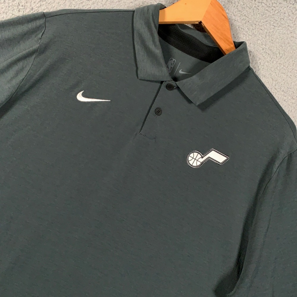 Nike Utah Jazz Team Issued Polo Shirt Men's Large L Grey Spotlight NBA NEW NWT